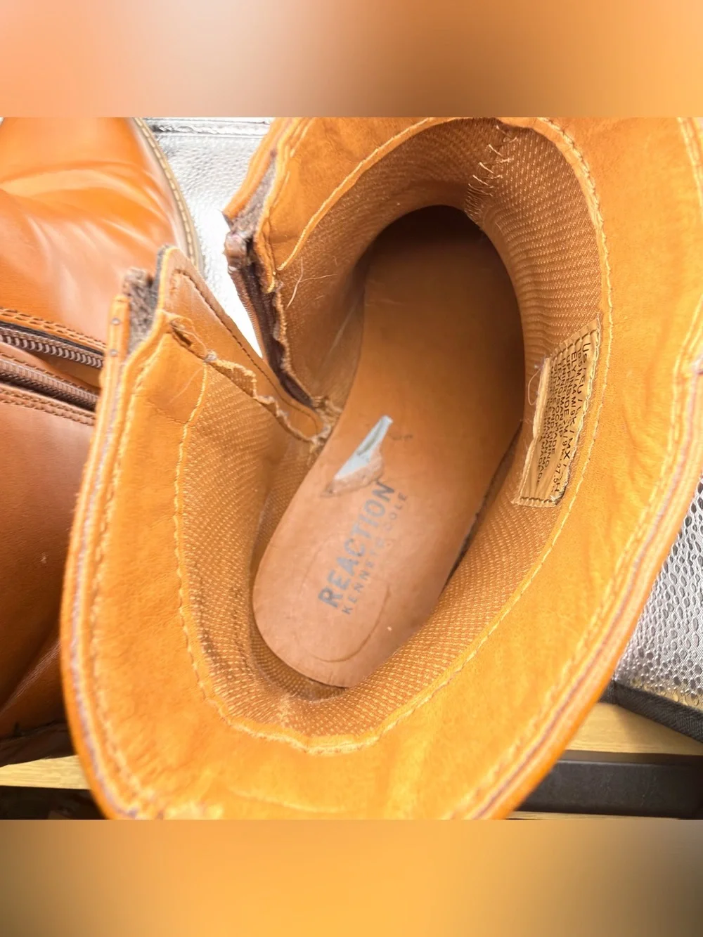 Kenneth Cole Reaction Ely Men's Tan Leather Chelsea Boots 10.5